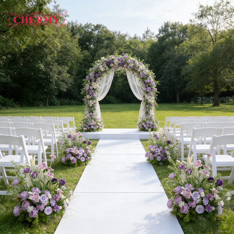 Artificial Aisle Flowers Manufacturer - 2026 New Silk Durable Hot Pink for Wedding Floor Row