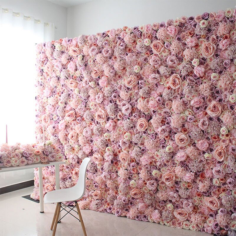 Artificial Flower Wall Manufacturer - 8*8ft Blue White Rose for Wedding Event Background