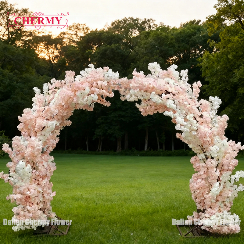 Artificial Cherry Blossom Tree Arch Manufacturer - Wholesale Pink White Indoor Flower Stand for Party Wedding