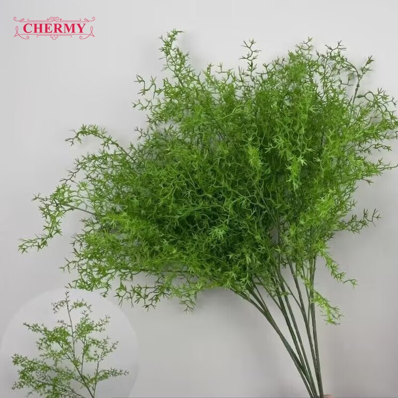 Artificial Wall Hanging Plants Manufacturer - Dalian Chermy TH1436 Hot Selling Green Plastic for Office & Party