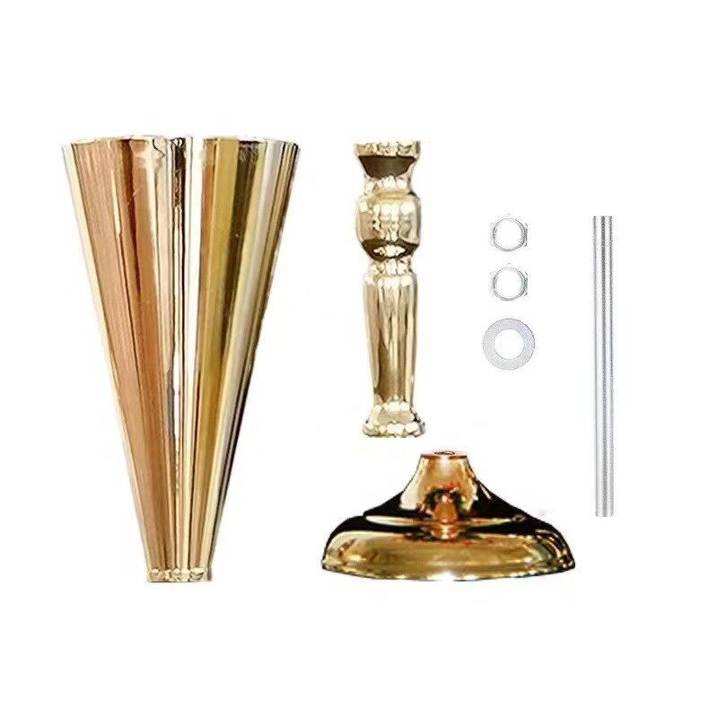 Gold Metal Stand Vases Manufacturer - Decoration Flower Arrangement Frame for Wedding Tables Road Lead