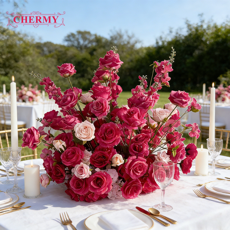 Artificial Aisle Flower Manufacturer - 2026 New Purple for Wedding Walkway Table Decoration