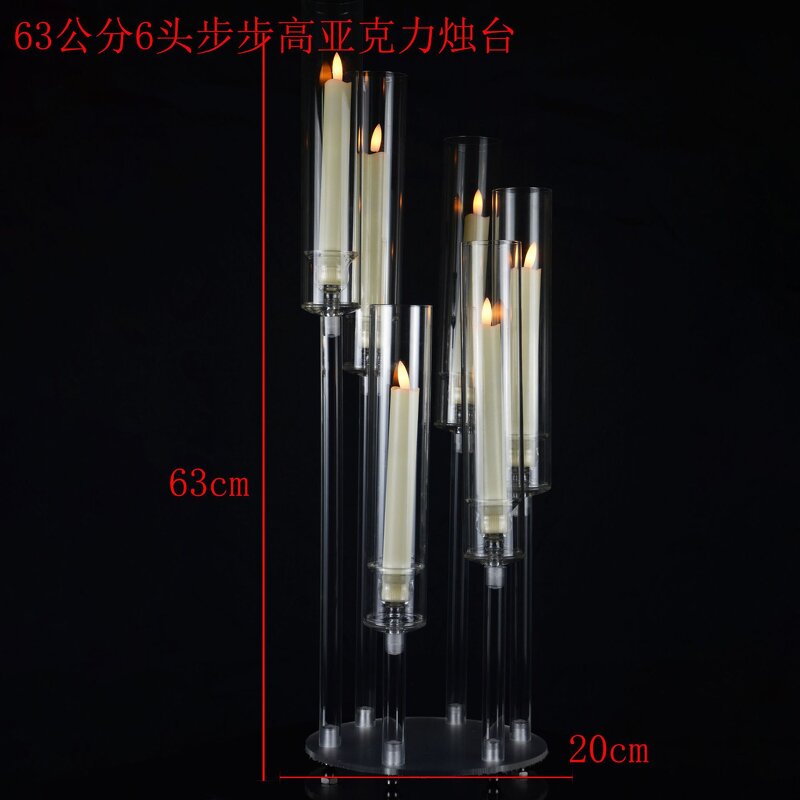 Acrylic Candelabra Manufacturer - Morden 5 6 Arms Candle Holder for Wedding Table Centerpiece
