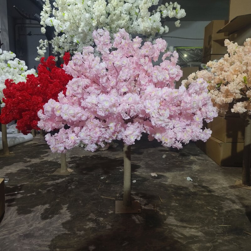 Artificial Cherry Blossom Tree Manufacturer - 4feet Small Peach Color for Indoor Wedding Centerpieces
