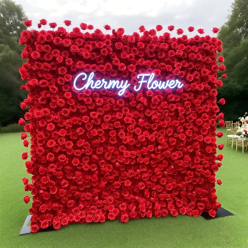 Artificial Flower Wall Backdrop Manufacturer - Wedding Ivory White 8ft X 8ft White Rose 5d Wall