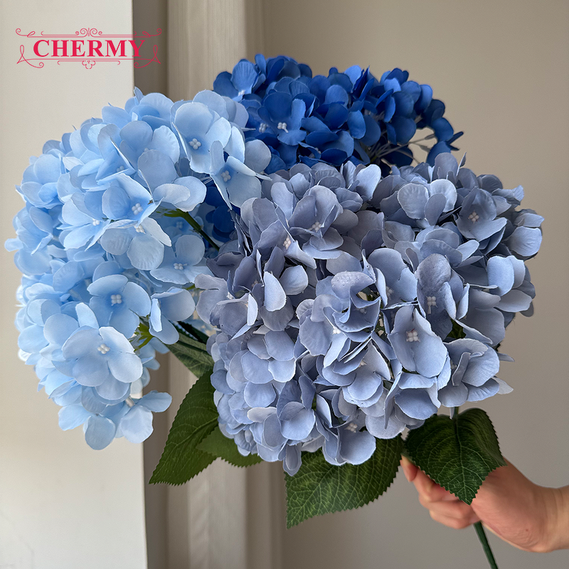 Artificial Hydrangea Manufacturer - High Quality 5 Heads Silk Red for Home Wedding Event