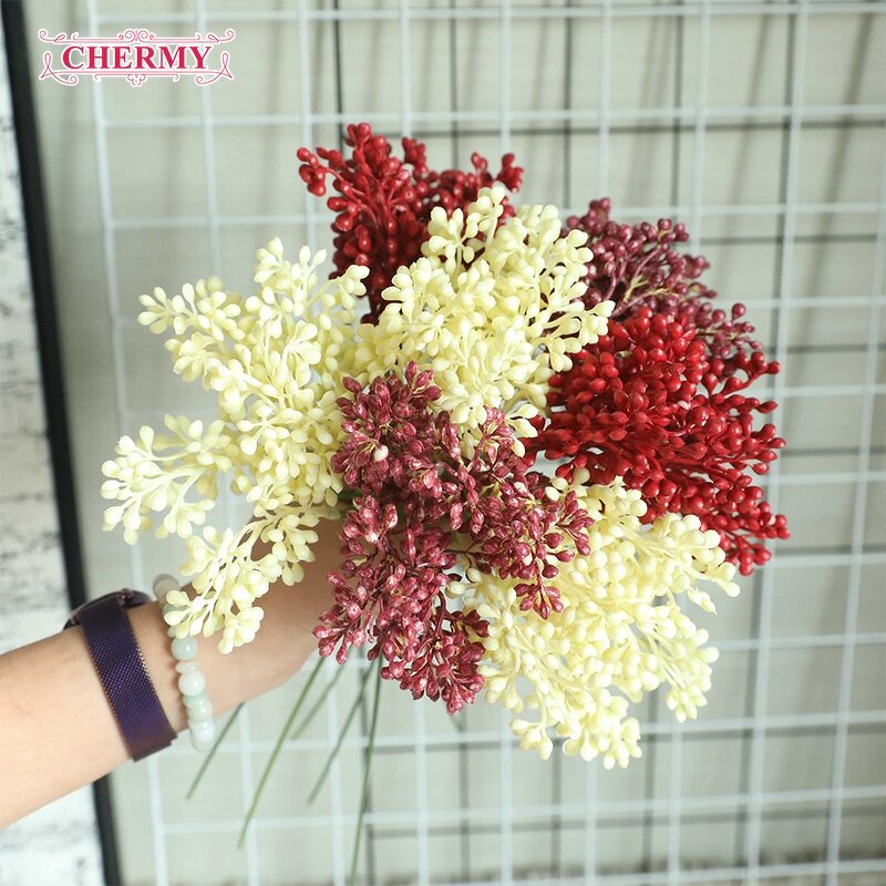 Artificial Berry Stem Manufacturer - Wholesale Cheap Red Berries for Christmas Decoration