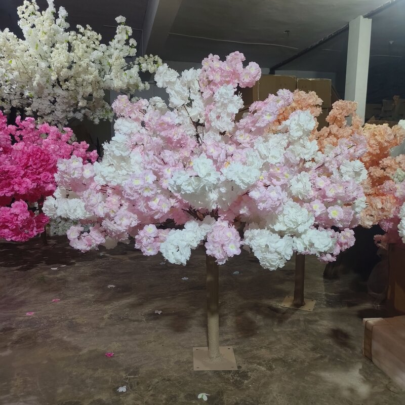 Artificial Cherry Blossom Tree Manufacturer - 4feet Small Peach Color for Indoor Wedding Centerpieces
