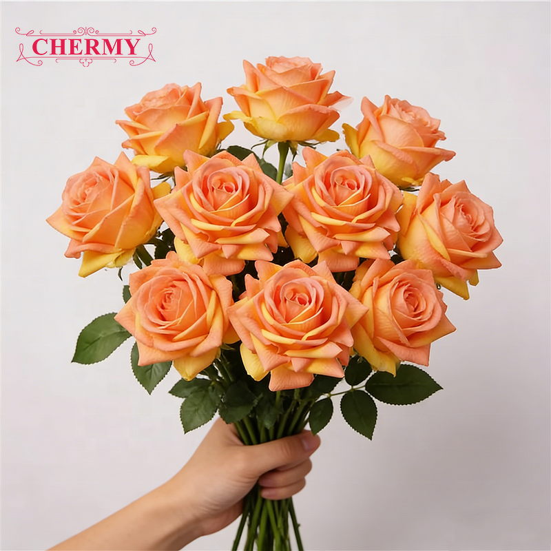 Artificial Rose Manufacturer - CM-TH1233 New Pink Latex Realistic Real Touch for Wedding