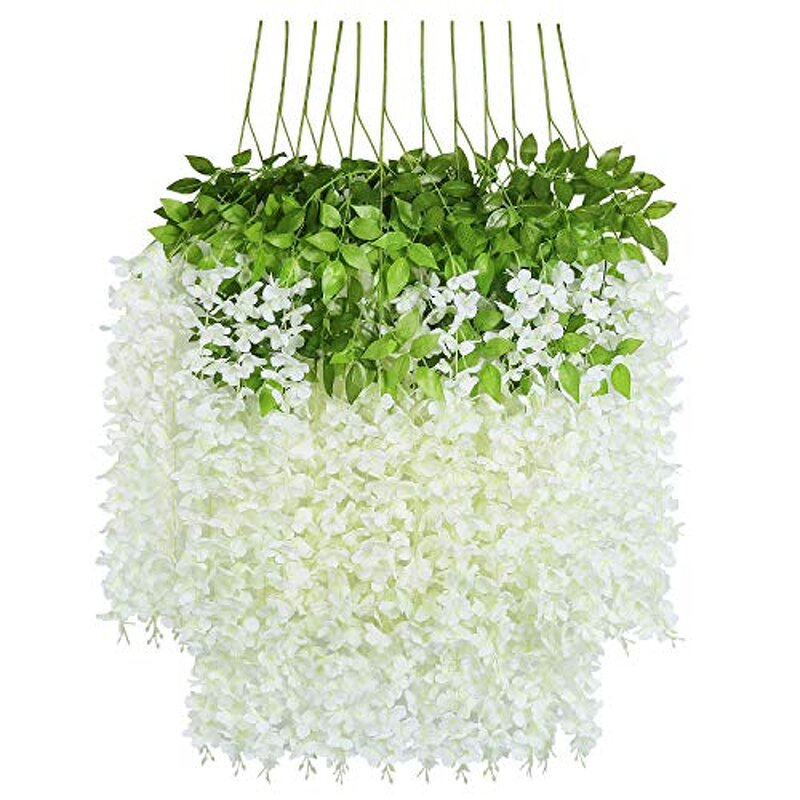 Artificial Wisteria Manufacturer - High Quality Hanging White Silk for Wedding Decoration