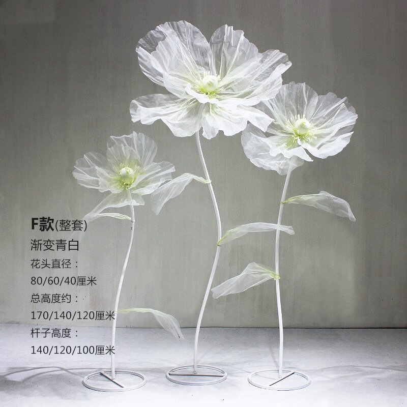 Giant Flower Manufacturer - Wedding Stage Craft White Red Roses for Window Decor Party Set