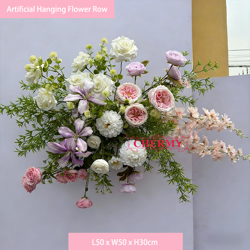 Artificial Flower Backdrop Manufacturer - CM-TW006 Flower Forest Pink Purple Silk for Wedding Party