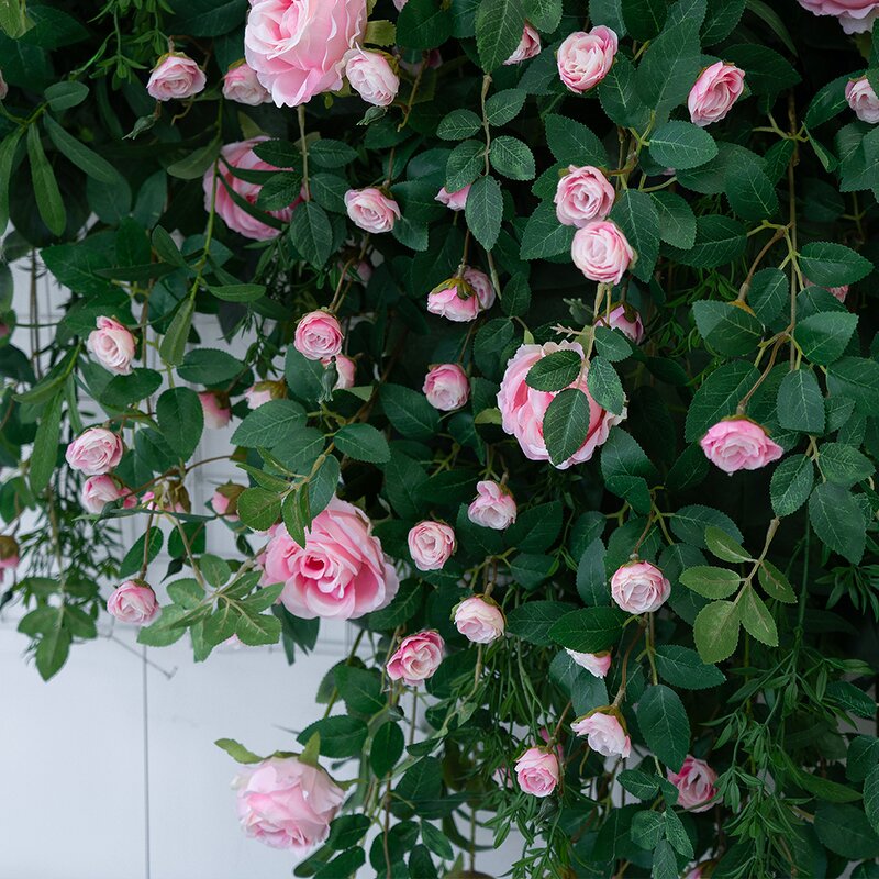 Artificial Rose Vine Manufacturer - OEM Rustic Style for Coffee Window & Influencer Photo Backdrop