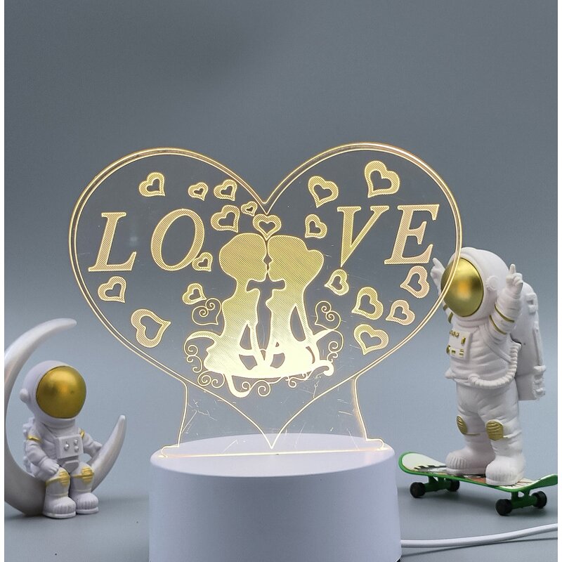 LED Night Light Manufacturer - Custom Logo USB Creative Acrylic for Valentine's Day