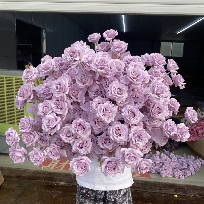 Artificial Rose Manufacturer - Dalian Chermy Factory Price 5-Head White Silk for Wedding Decor