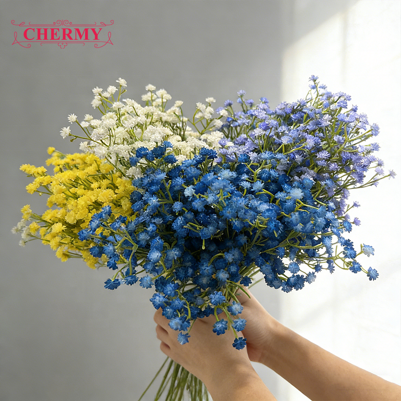Artificial Gypsophila Manufacturer - Dalian Chermy TH2062 Real Touch Soft Plastic for Wedding Home Party
