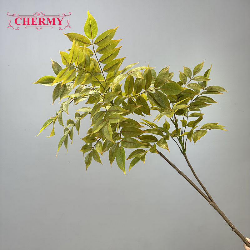 Artificial Nandina Branch Manufacturer - TH2056 Real Touch Leaves for Wedding Party Home Table