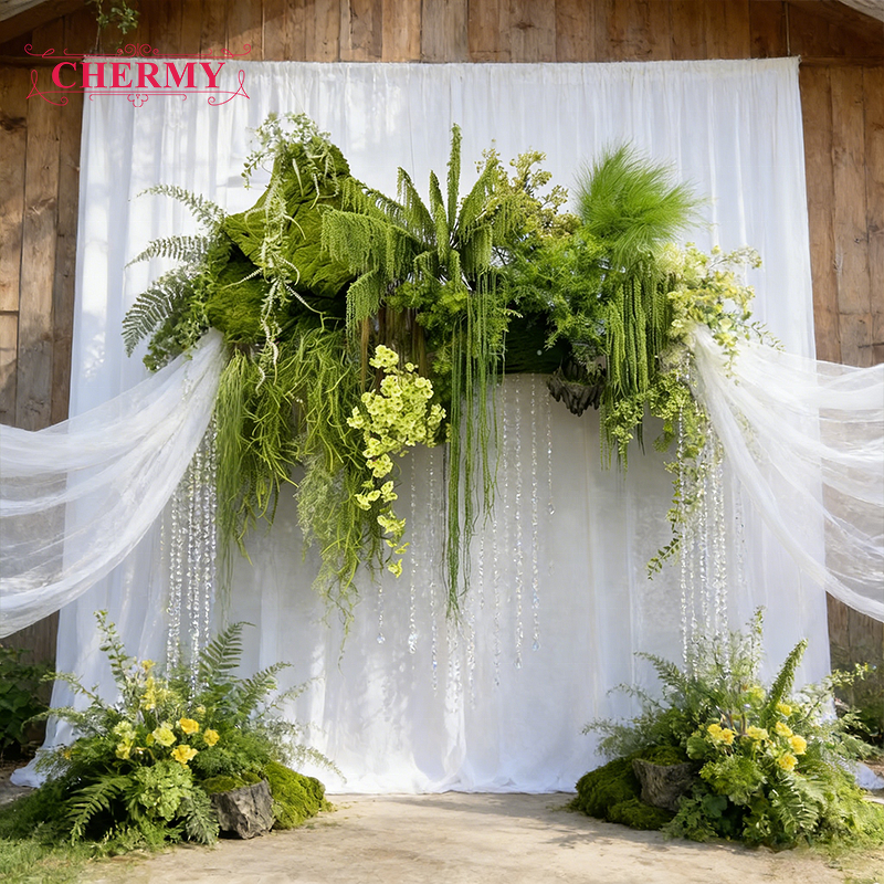 Artificial Wall Hanging Plants Manufacturer - TH872 Hot Selling Green Leaves for Wedding Party