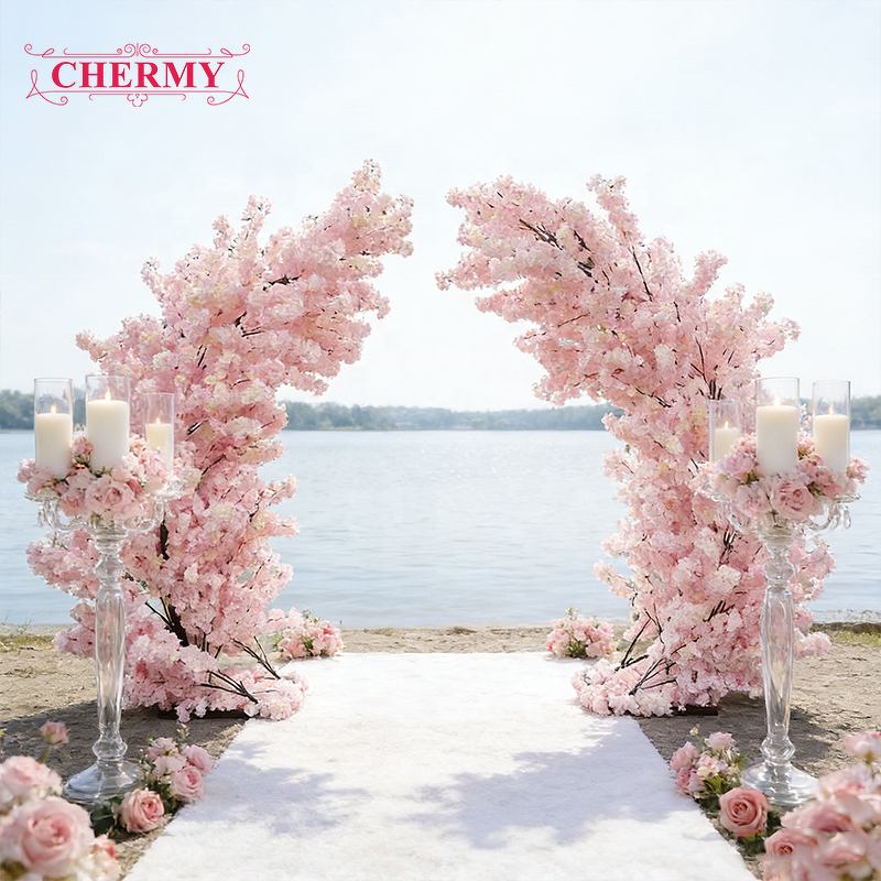 Artificial Sakura Flower Tree Manufacturer - New Arrival White Pink Red Silk Cherry Blossom for Outdoor Indoor