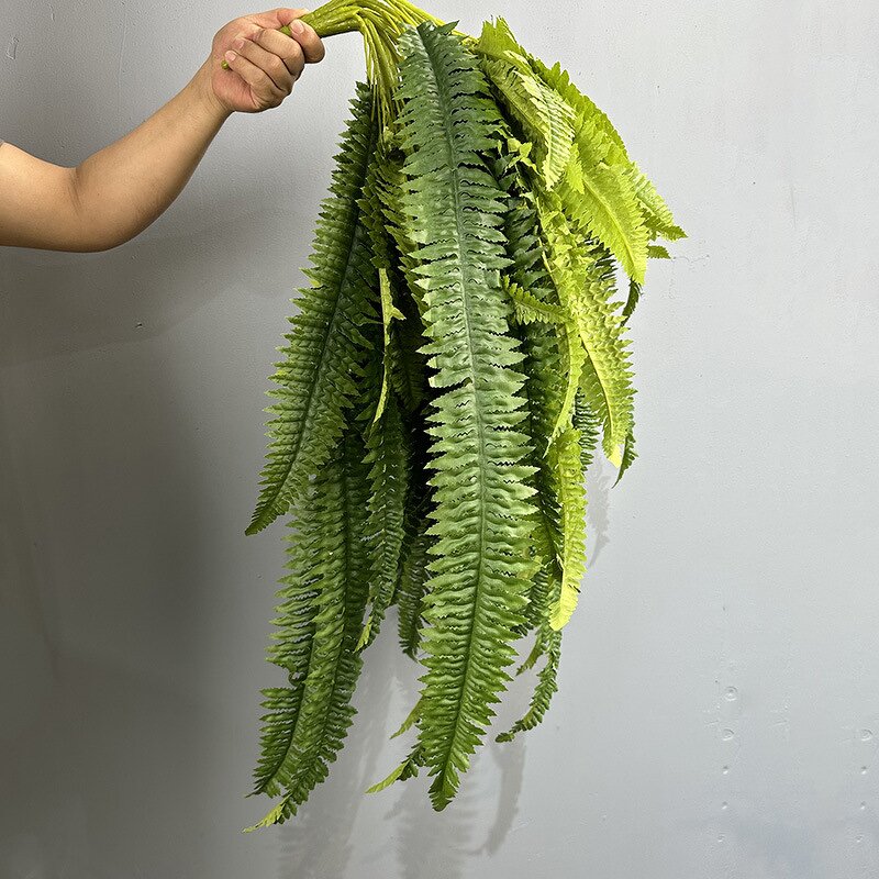 Artificial Boston Fern Manufacturer - TH1531 Wholesale 37-Leaf Wall Mounted Fern Fronds