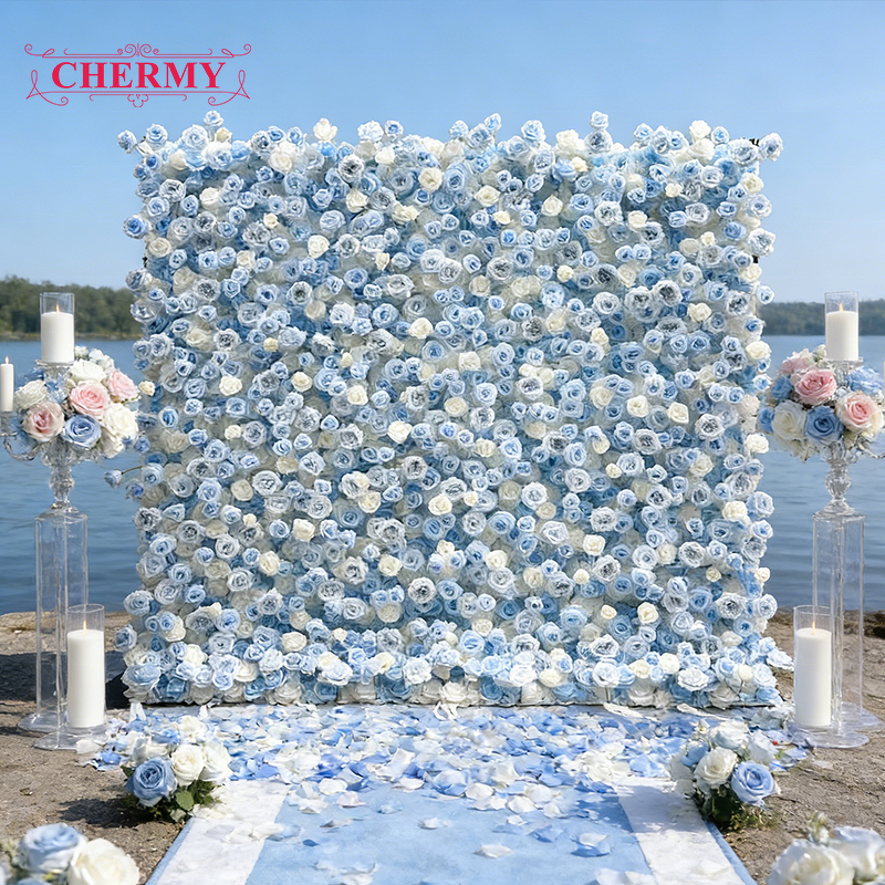 Artificial Flower Wall Backdrop Manufacturer - 8ft X 8ft White for Wedding Decorations