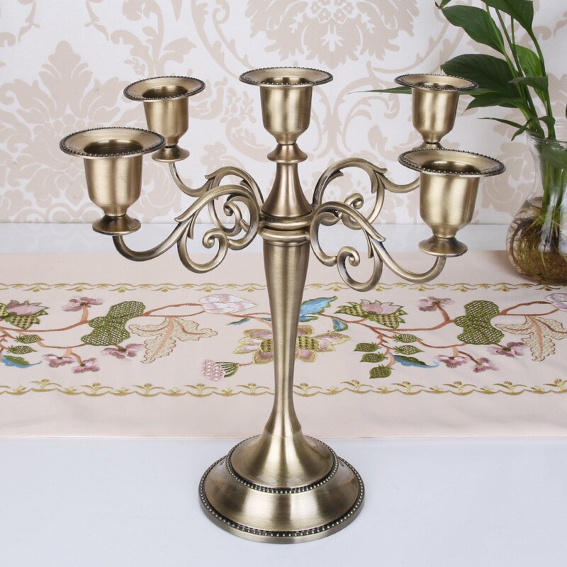 Metal Candelabra Manufacturer - 5 Arm for Weddings Table Centerpieces Taper Luxury Candles Holder