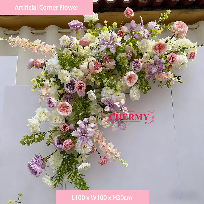 Artificial Flower Backdrop Manufacturer - CM-TW006 Flower Forest Pink Purple Silk for Wedding Party