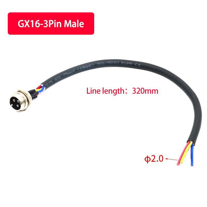 Aviation Connector - GX16 2/3/4/5/6Pin Waterproof - Copper Wires Cable Assemblies - Male Female