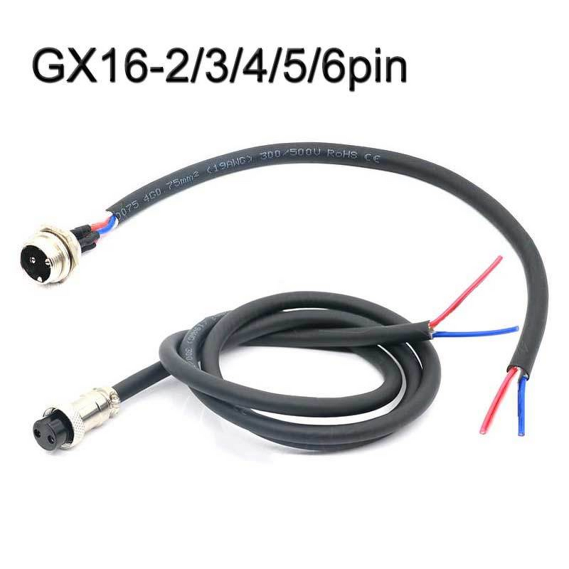 Aviation Connector - GX16 2/3/4/5/6Pin Waterproof - Copper Wires Cable Assemblies - Male Female