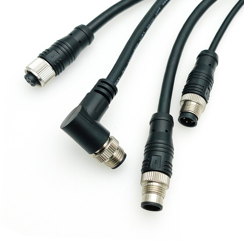 Aviation Connector - M12 Custom Waterproof IP67/68 - 2/3/4/5/6/8/12/17 Pin - Sensor Aviation Wire 1m