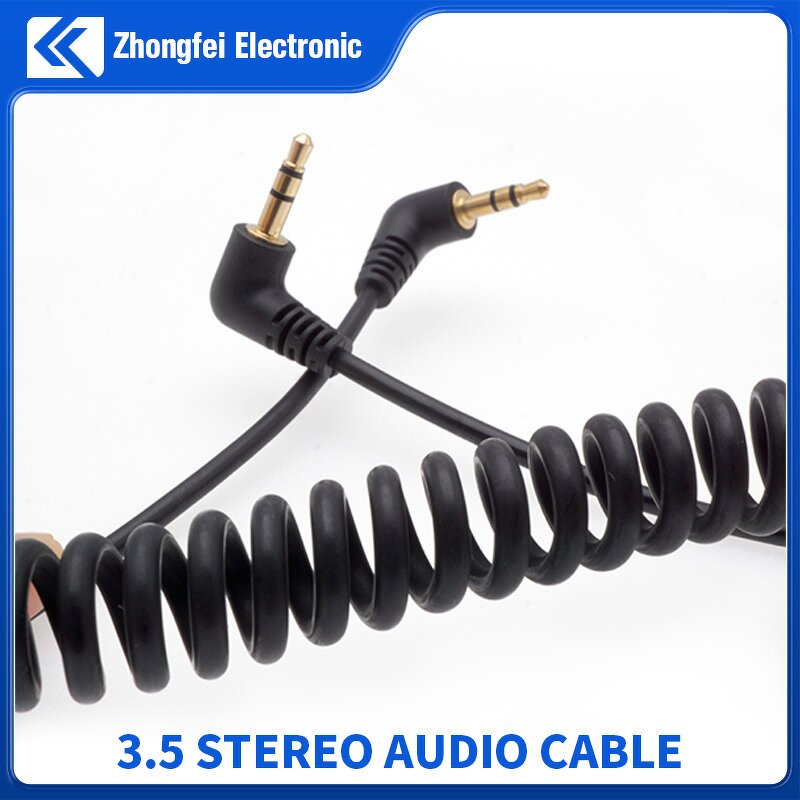 Audio Connector - 1-Pin Male-Male Auto DC Power Cord - 3.5mm Stereo Rotating - Copper PC Housing