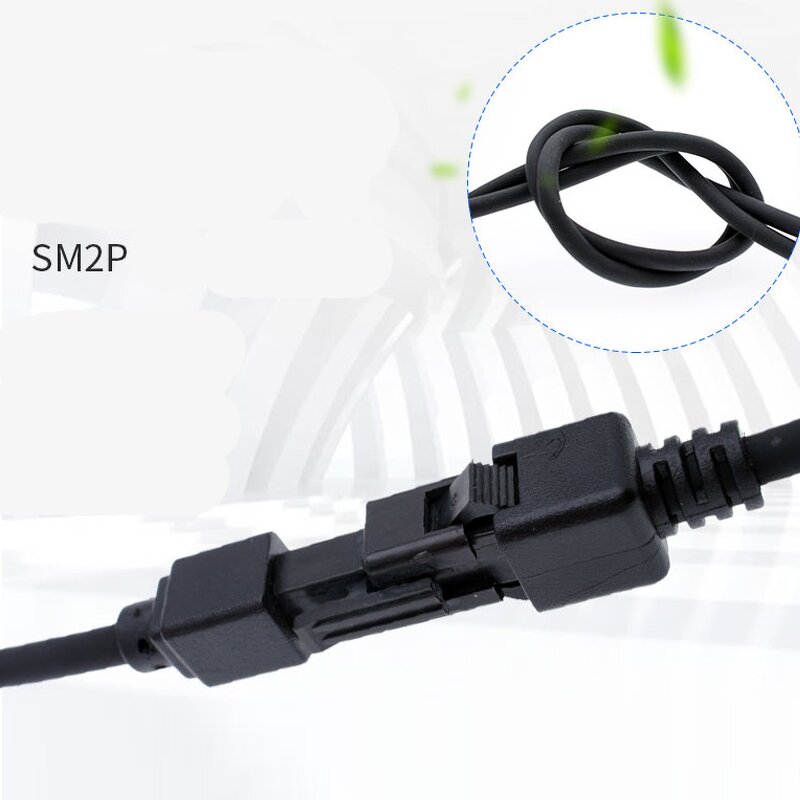 Power Cord - ZHONFEI SM 2P Pin LED Detection - Soft PVC Rotating Male Mother - Special Light Source