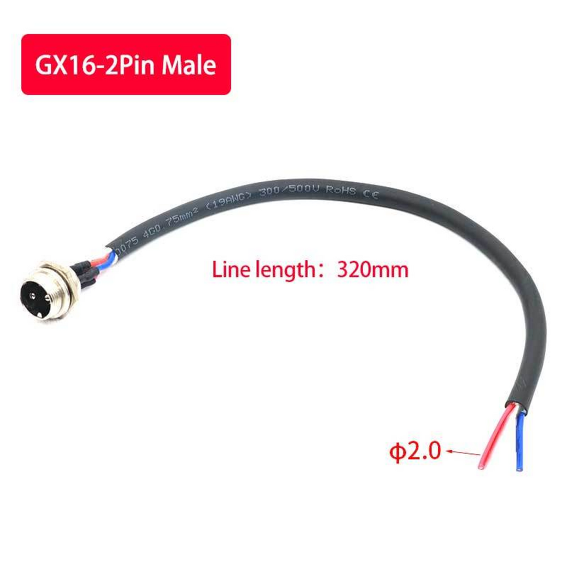 Aviation Connector - GX16 2/3/4/5/6Pin Waterproof - Copper Wires Cable Assemblies - Male Female