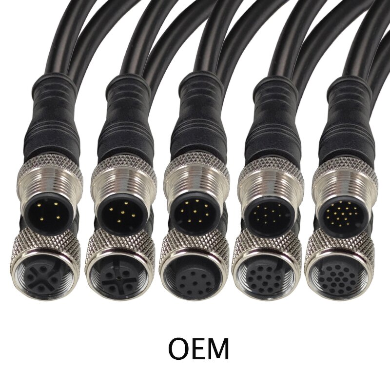 Cable Connector - Custom Cat 6 Power Extension - M8 Connector 3 Pin - Audio Video Electrical PC Housing