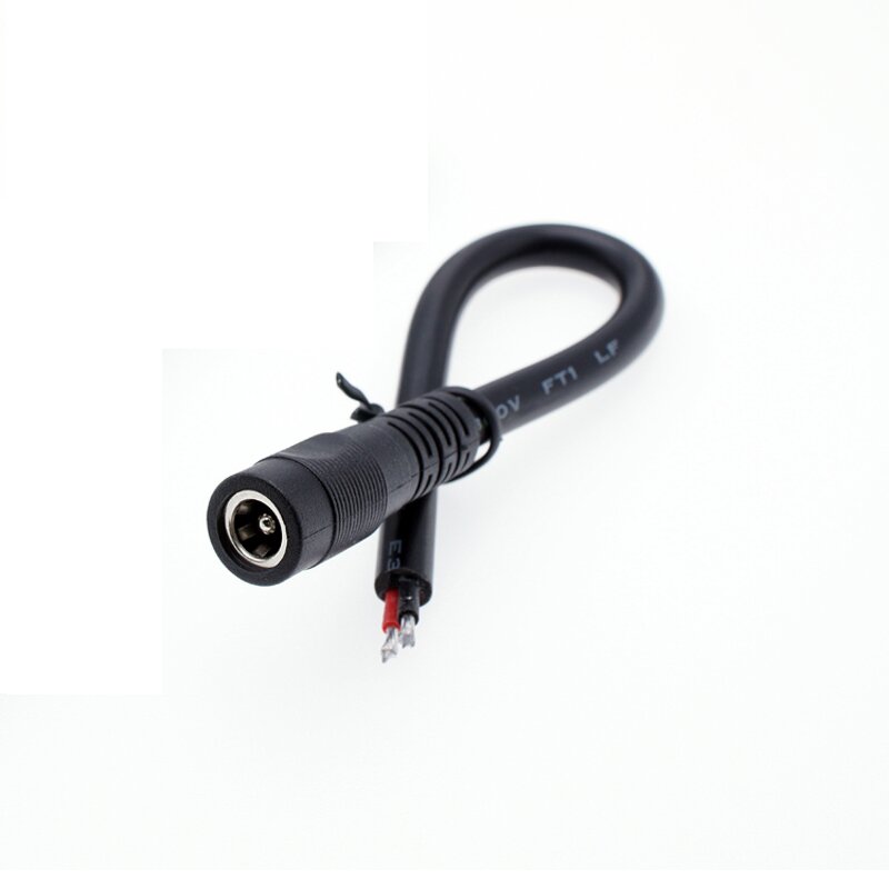 DC Connector - 12V DC Power Plug Female Jack - 5.5X2.1mm MCX 1/2 Pin 15cm LED Strip Adapter