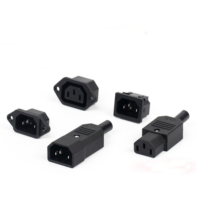 Power Cord Connector - IEC C14 AC Socket Plug - 125V-250V 320 Male 3 Pin 10-15A Extension Cord