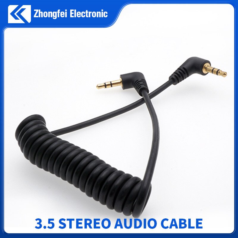 Audio Connector - 1-Pin Male-Male Auto DC Power Cord - 3.5mm Stereo Rotating - Copper PC Housing