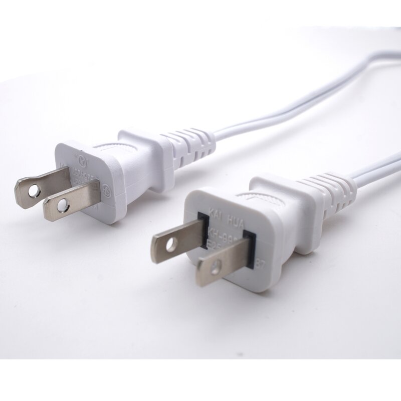 Power Cord - American Standard 2-Pin Plug - 18AWG PVC Pure Copper - US Computer Electrical Extension