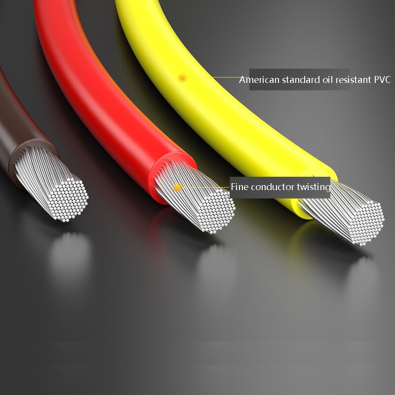 Custom 1007 US American Standard PVC Electrical Extension Cord 300V 21core 20AWG Silicone Wires Solid Bare Conductor Power Cable