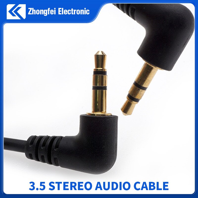 Audio Connector - 1-Pin Male-Male Auto DC Power Cord - 3.5mm Stereo Rotating - Copper PC Housing