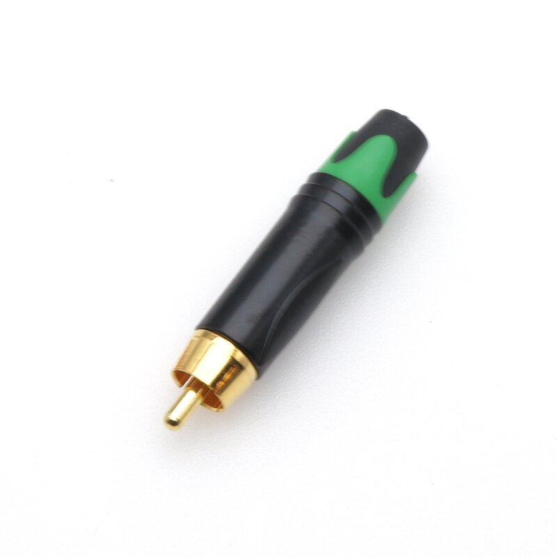 Audio Connector - Gold Plated Single RCA - Tekli Male Adapter 2P - Copper Nickel Welding ABS AV Plug