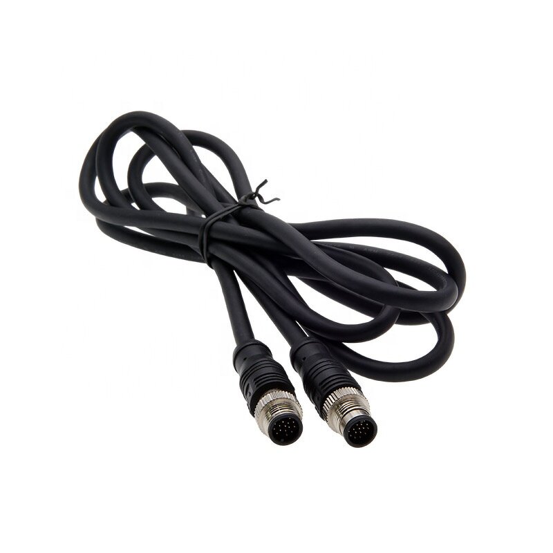 Power Cord - M12 Single Head Custom Plug - ITT Male Female Industry Aviation - Copper Core Extension