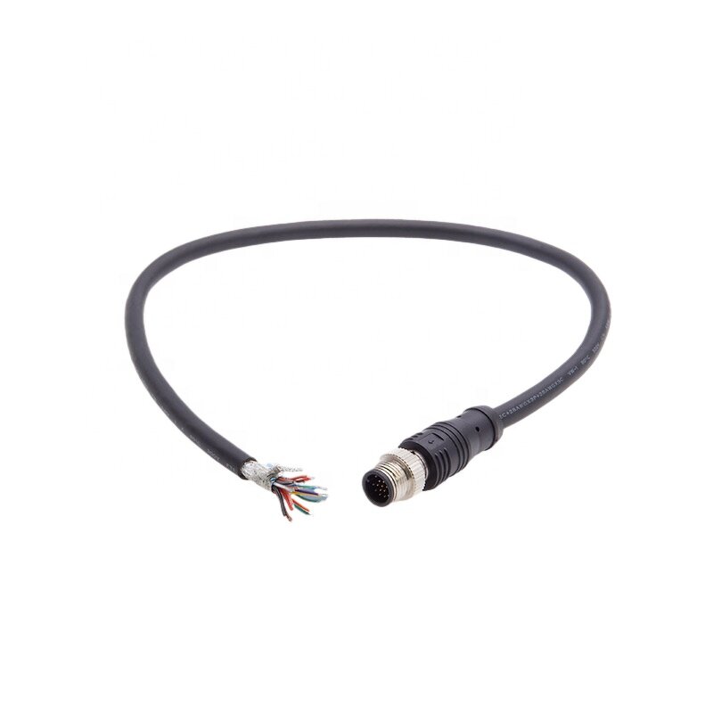 Power Cord - M12 Single Head Custom Plug - ITT Male Female Industry Aviation - Copper Core Extension