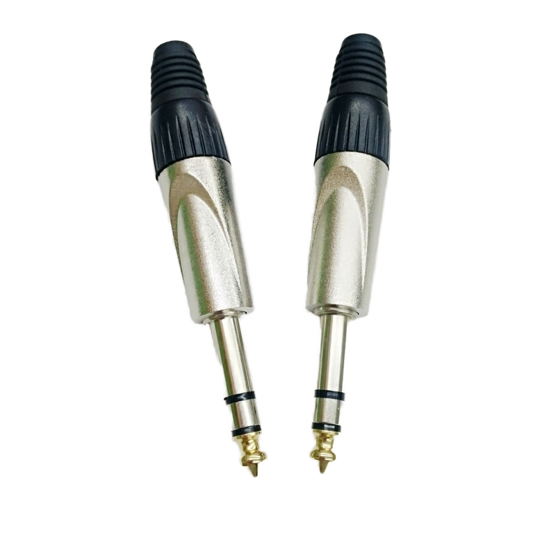 Audio Connector - Copper Contact 6.35mm Stereo Guitar Microphone - Zinc Alloy Housing IP40