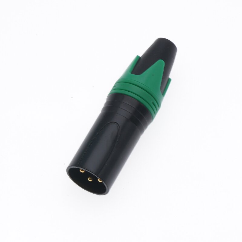 Audio Connector - Gold Plated 3-Pin XLR Male - 10A Rated Current - 3 Core Microphone Audio Jack