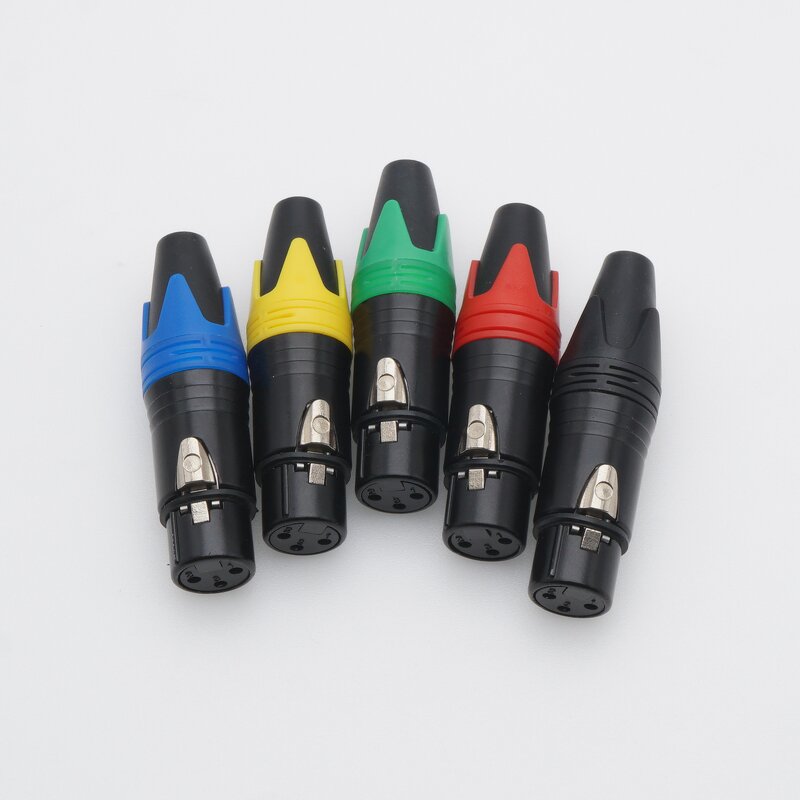 Audio Connector - 3-Pin XLR Plug Copper Contact - 3 Core Speaker Jack - 5 Colour LED Powercon MCX 10A