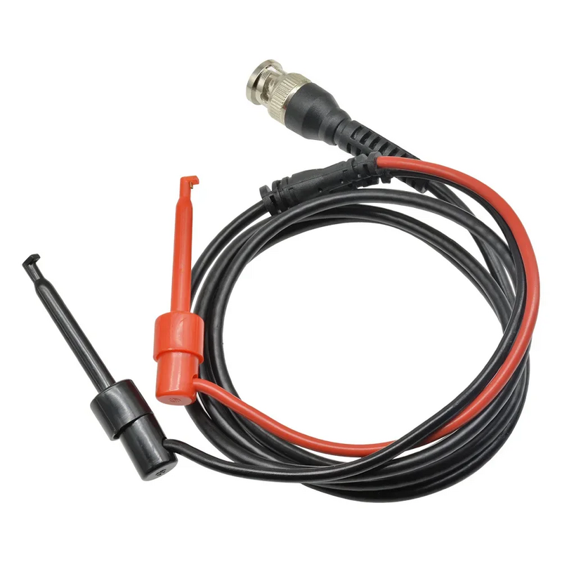 Test Probe Cable - P1007 1m Oscilloscope - BNC Male Q9 Dual Hook Clip - 500V 5A Brass Instrumentation