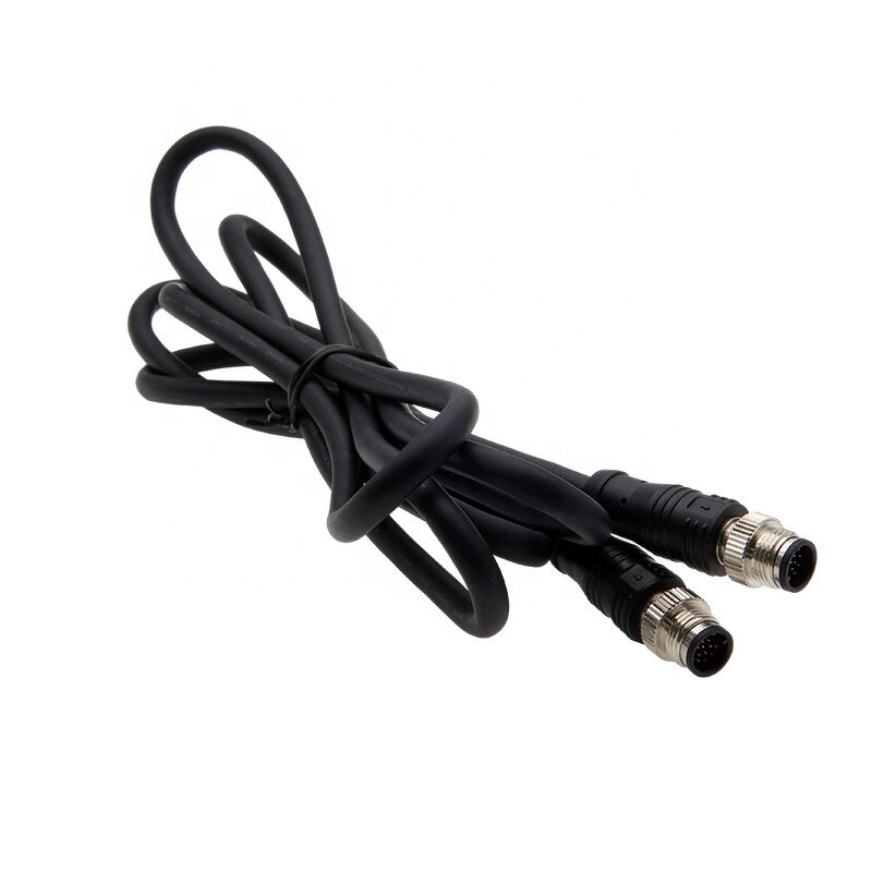 Power Cord - M12 Single Head Custom Plug - ITT Male Female Industry Aviation - Copper Core Extension