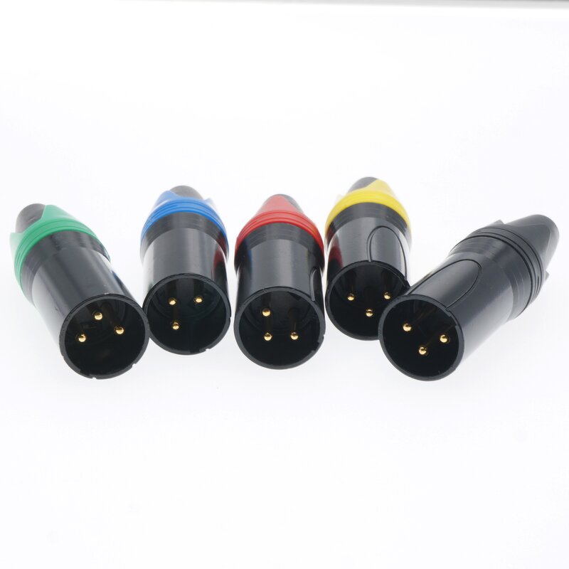 Audio Connector - Gold Plated 3-Pin XLR Male - 10A Rated Current - 3 Core Microphone Audio Jack
