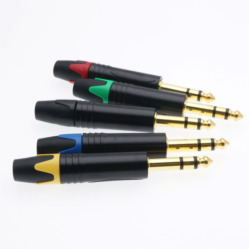 Audio Connector - 6.35mm 1/4 Stereo TRS - Gold-Plated Black Golden - ABS Housing Copper IP40 60V
